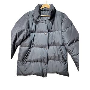 Weekend by Max Mara Goose Down Puffer Jacket Coat Snap Button Charcoal Mens L